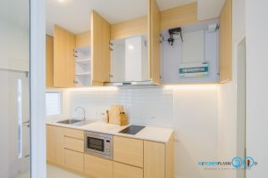 ชุดครัวลายไม้ Maple สไตล์โมเดิร์น I Shape, ชั้นวางของตู้ลอย, ชั้นวางปรับระดับ,