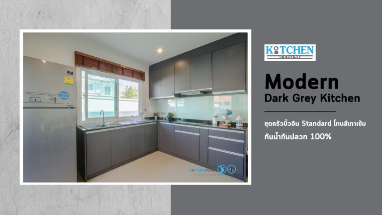 Dark Grey Kitchen ชุดครัวบิ้วอินโทนเทา สไตล์โมเดิร์น