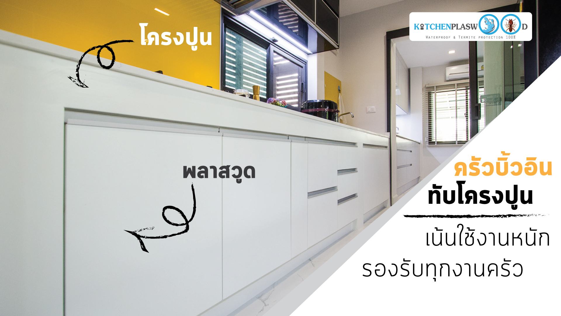 ชุดครัวไทยสุดแกร่ง บิ้วทับโครงปูนสุดเนียน, ชุดครัวบิ้วอิน, ชุดครัวตัวไอ, I Shape Kitchen, ครัวโครงปูน, ครัวสไตล์โมเดิร์น,