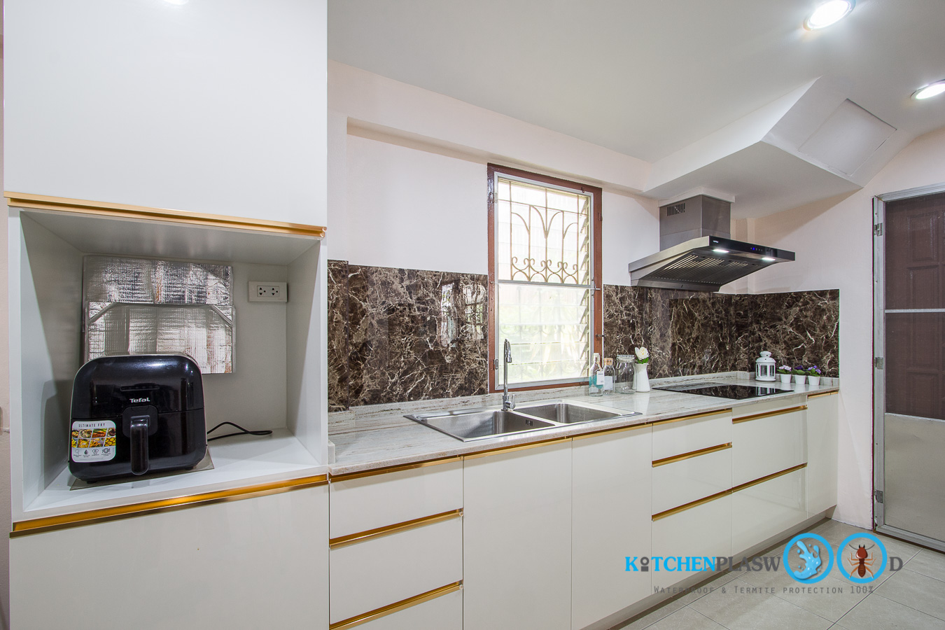 ชุดครัวโทนสีขาวไฮกรอส สุดหรู สไตล์ Modern I Shape, ชุดครัว, ห้องครัว, บิ้วอินชุดครัว, ชุดครัวไฮกรอส,