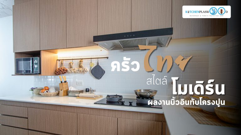 ครัวไทยสไตล์โมเดิร์น บิ้วอินทับโครงปูนสุดแกร่ง