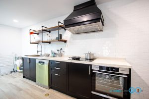 ชุดครัวบิ้วอินสุดเท่สไตล์ Industrial Loft โทนสีดำด้าน, ชุดครัวบิ้วอิน, ครัวสไตล์ลอฟท์, Loft Kitchen, Industrial Loft Kitchen, ชุดครัว I Shape, ชุดครัวสีดำด้าน,