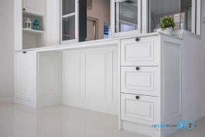 Classic Kitchen I Shape + Counter Pantry Design, ชุดครัวบิ้วอิน, ชุดครัวสไตล์คลาคสิค, ชุดครัวตัวไอ, ชุดครัวพลาสวูด, ครัวตัวไอ 2 ฝั่ง, ครัวบิ้วอินขนาดเล็ก, ชุดครัวกันน้ำกันปลวก, คิทเช่นฟอร์ม, 