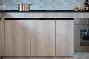 U-Shape Kitchen Pattern Wood ชุดครัวลายไม้ สุดแกร่ง, ชุดครัวบิ้วอิน, ชุดครัวตัวยู, ชุดครัวลายไม้, ลามิเนต, ชุดครัวพลาสวูด, บิ้วอินทับโครงปูน, ครัวโครงปูน, 