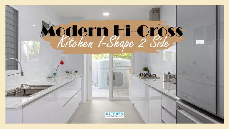 Modern Hi-Gross Kitchen I-Shape ชุดครัวตัวไอ 2 ฝั่งสีขาวไฮกรอส