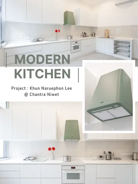 ครัวบิวท์อินสไตล์โมเดิร์น ผลงาน Khun Naruephon Lee · Chantra Niwet